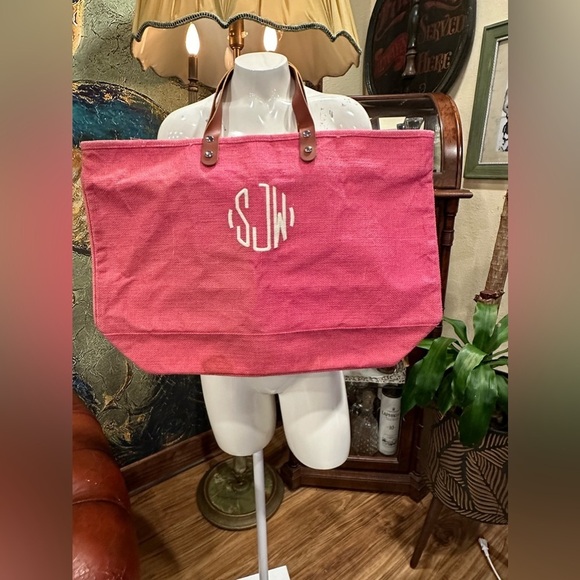 GUC PINK BEACH TOTE BAG WATERPROOF INSIDE - Picture 1 of 10